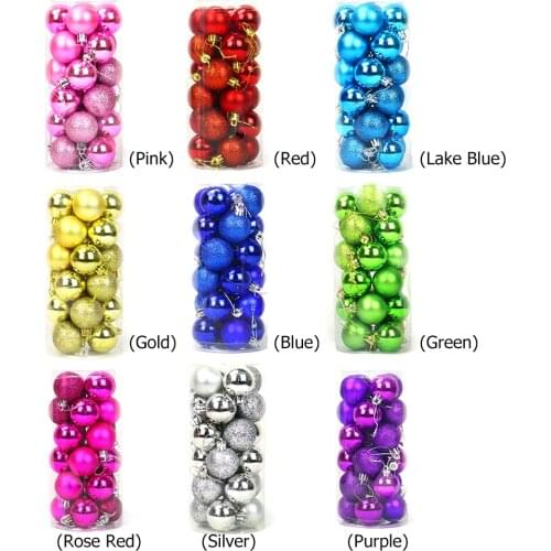 Christmas Balls Xmas Tree Ornaments Hanging Tree Pendants Glitter Bauble New Year Party Decorations Gift