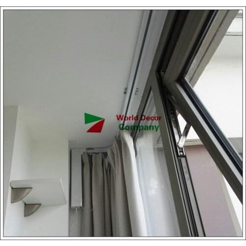 L Type window Single curtain track, Super SILENT smart home used motorized curtain, DOOYA motor DT82TN curtains for living room
