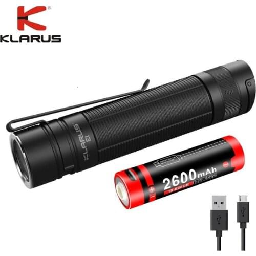 Orinal Klarus E1 Mini LED Flashlight CREE XP-L HI V4 1000LM Recharge Tactical Flashlight with 18650 Battery for Camping Hiking