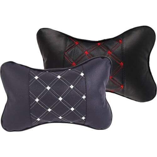KANGLIDA 1pc Car Seat Headrest Bone Neck Pillow Soft Headrest Massage Breathable Pillow Rest Support Cushion Car Neck Pillow