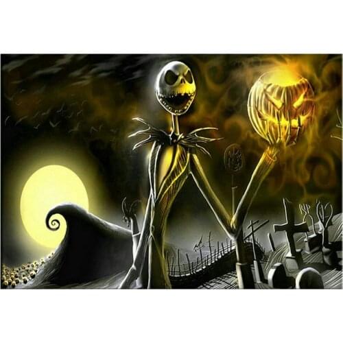 Full square / round diamond painting jack skull pumpkin diamond cross stitch landscape diy 5d diamond mosaic crafts diamond art