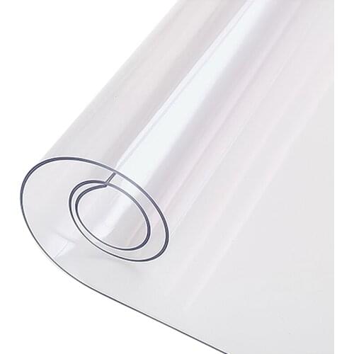 Transparent Waterproof Tablecloth PVC Table Cloth Solid Pattern Oil-Proof Tablecloth Glass Soft Cloth 1.0mm Desk Mat Cover
