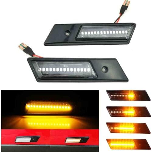 LED Side Marker Mirror Light Dynamic Turn Signal Flashing Indicator For BMW 3 5 7 Series E32 E34 E36 1990 1991 1992 1993-1996