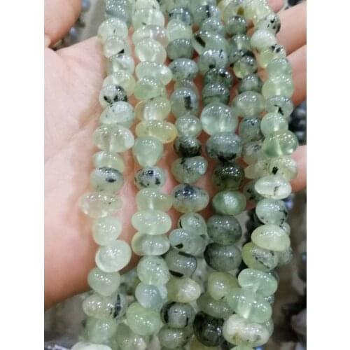 Loose beads green prehnite baroque 8-13mm 15" for DIY jewelry making FPPJ wholesale beads nature gem stone