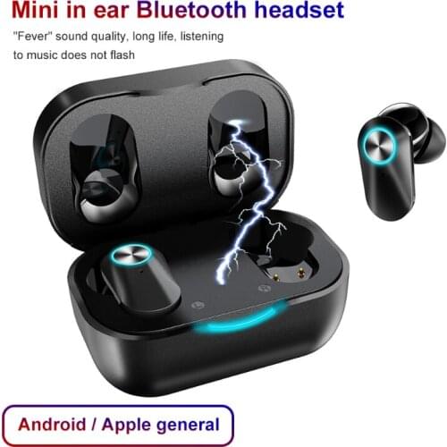 TWS Wireless Bluetooth Mini Headphones Waterproof Stereo Sports Earbuds Noise Canceling In-Ear Hands-Free Microphone Earphone