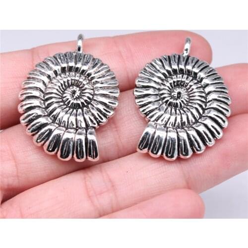 WYSIWYG 1pcs 36x27mm Vintage Conch Pendants Charm For Jewelry Making Antique Bronze Color Conch Pendants Charm Conch