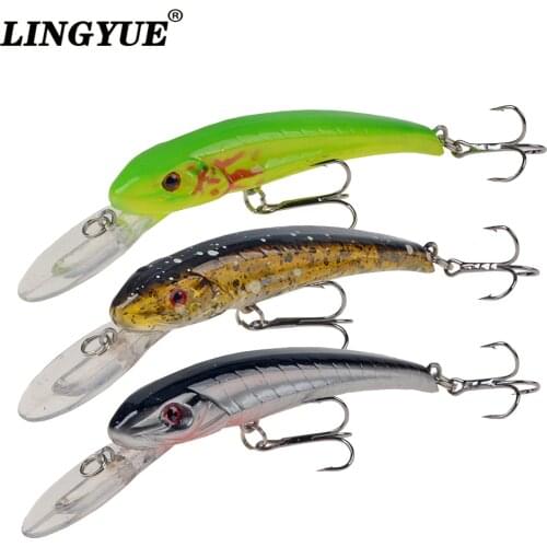 LINGYUE Floating Minnow Lure 90mm 6g Hard Crankbait Long Lip Rattling Wobblers Artificial Bait Trolling Bass Isca Carp Fishing