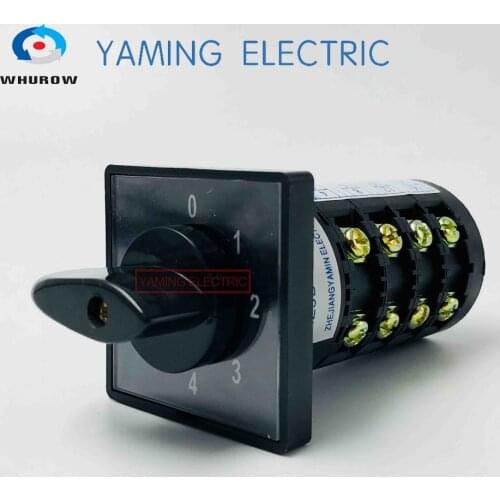 Whurow 20A 0-4 position 4 poles 16 screws Rotary switch Manual transfer changeover cam universal dc switch HZ5B-20/4