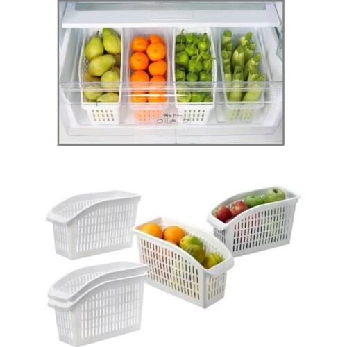 5pcs Adjustable Stretchable Refrigerator Organizer Storage Box Drawer Rangement Fridge Fresh Spacer Layer Rack Bag Closet