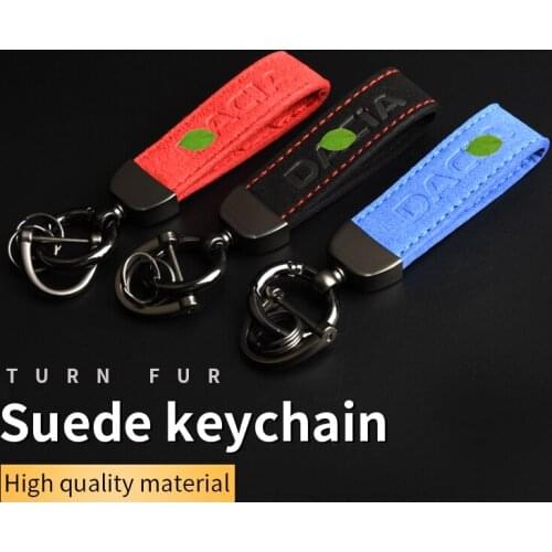 Suede Key Strap Dacia Logo Key Ring for Dacia Lodgy 2 Mcv Sandero Duster Logan Sandero Car Accessories Keychain