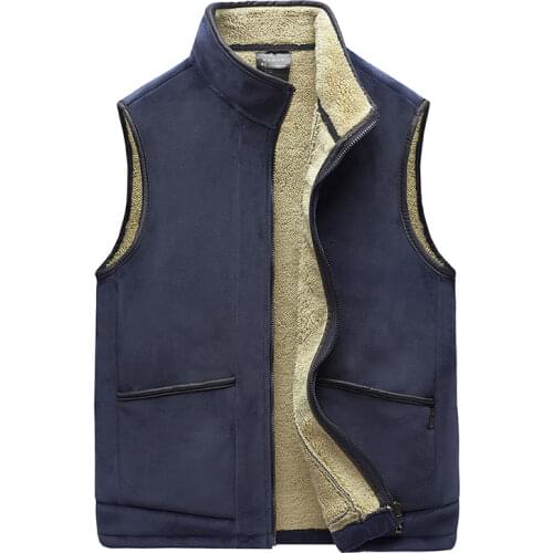 Autumn and Winter New Men Thick Warm Vest Coat Fashion Casual Plus Velvet Vest Male Sleeveless Zipper Vest Coat Clothes 5XL