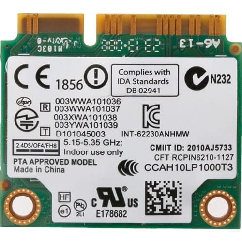 2021 New Wireless Mini Universal Dual Band Intel 6230 62230ANHMW 300 WiFi BT PCI-E Card