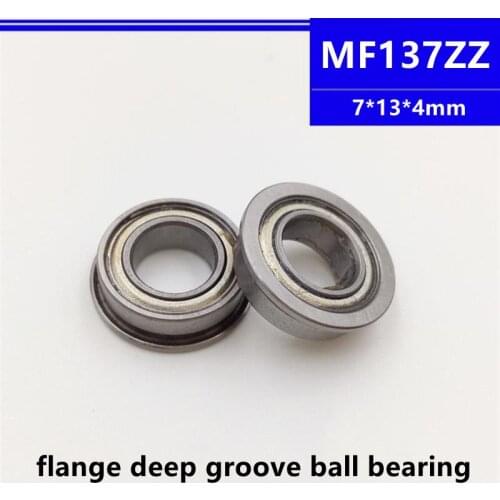 50/100/500pcs MF137ZZ 7*13*4mm LF1370ZZ flange deep groove ball bearing 7x13x4mm MF137Z Flanged bearing