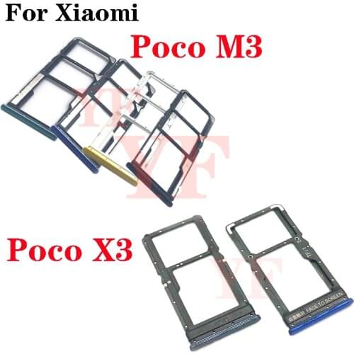 SIM Card Tray Holder Card Slot Adapter For XiaoMi Mi POCO M3 X3 NFC Replacement Parts