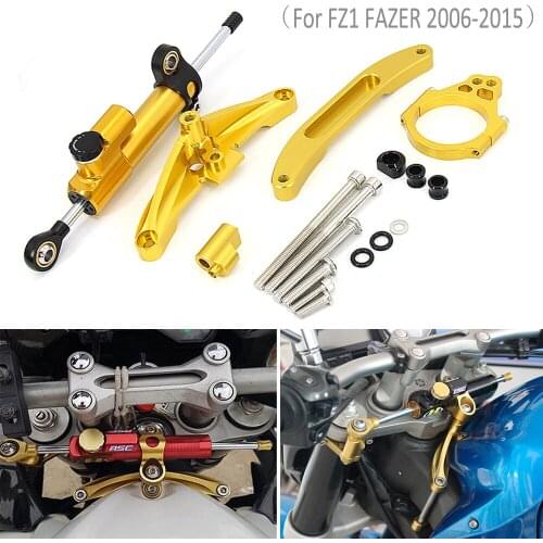 For Yamaha FZ1 FAZER 2006 - 2015 Motorcycle CNC Aluminum Steering Damper Bracket Set Stabilizer Linear Dampers Mounting Support