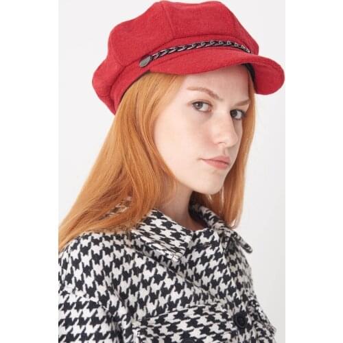 Womens Red Sailor Type Cachet Hat Şpk02 - E1 ADX-0000020361