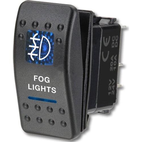 EE support 12V 20A Bar Carling Bar Rocker Switch Blue LED Fog Light Lamp Universal Car Accessories