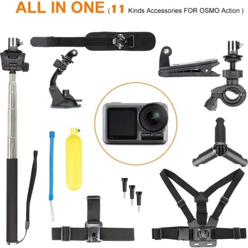OSMO Action Tripod Selfie Stick Strap Holder Bike Mount Car Mount for DJI OSMO Action Sport Camera Accessories