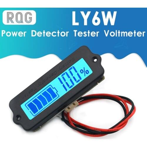 12V LY6W Lead Acid Battery Capacity Indicator Blue Green LCD Digit Display Meter Lithium Battery Power Level Detector Tester