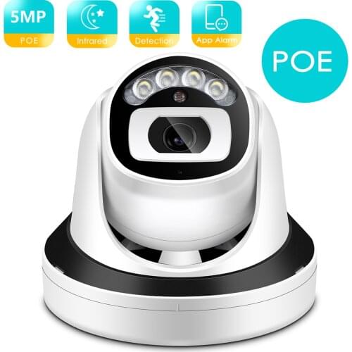 BESDER 5MP 3MP HD Audio 48V POE IP Camera IR/Color Night Vision Wide Angle H.265 2MP Indoor Video Surveillance Dome Camera CCTV