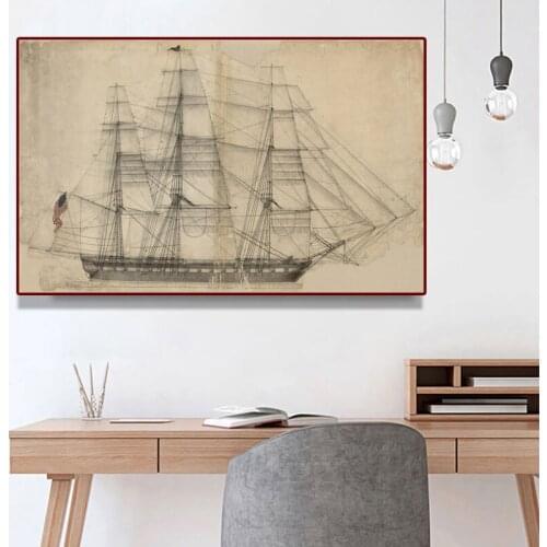 World Famous Sailboat Canvas Painting Oil Posters Wall Art Prints Picture Mural for Stairs Room House Gallery Decor Cuadros