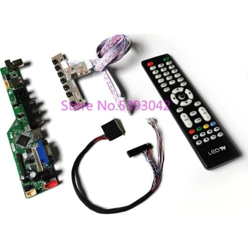 KIT fit LP156WD1 (TL)(A1)/(TL)(A2)/(TL)(B1)/(TL)(B2)/(TL)(B3) 40Pin LVDS VGA+USB LCD Remote 1600*900 TV control drive board