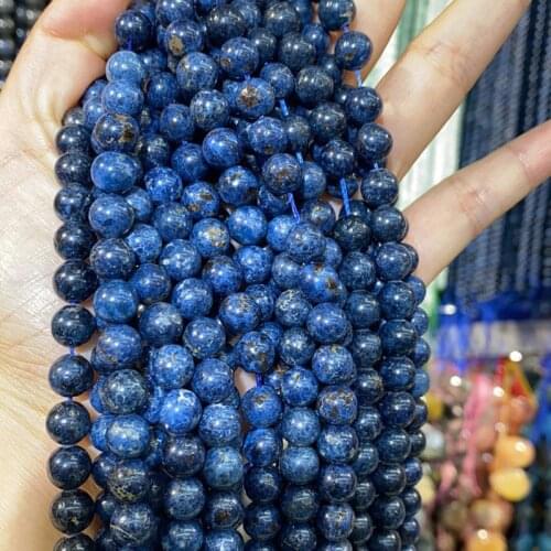 6-12mm Round Stones Beads Strands Natural Gemstones Rough Crystal Healing AA Blue Spinel Beads for Bracelet Bangle
