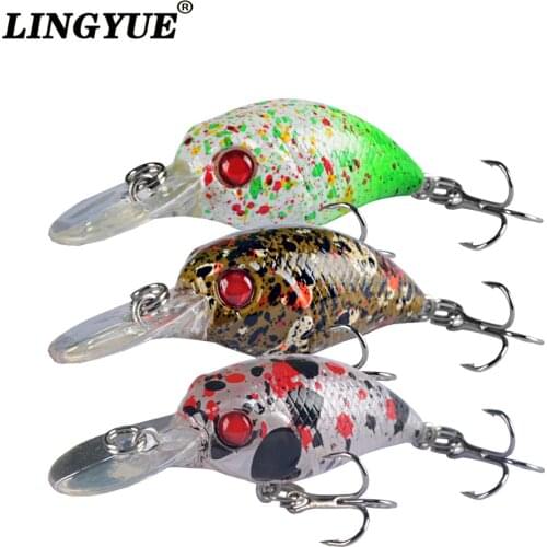 LINGYUE 3g 45mm Mini Crankbait Wobbler Trout Fishing Lure Freshwater Minnow Crank Artificial Hard Bait Fishing Tackle
