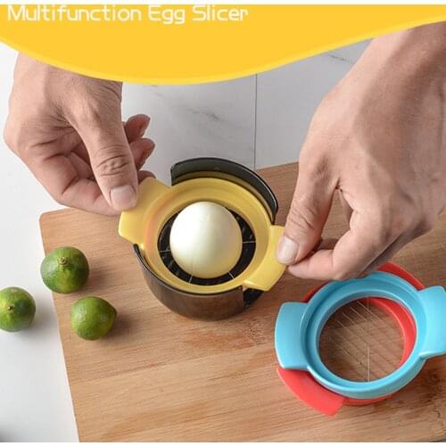 3 In 1 Egg Slicer Multifunctional Stainless Steel Convenience Food Cutter For Easy To Carry Salad Sandwich (Black)