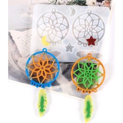 Dream Catcher Resin Mold Dream Catcher Resin Keychain Mold Resin Cast Mold is Easy to Disassemble Diy Jewelry Pendant