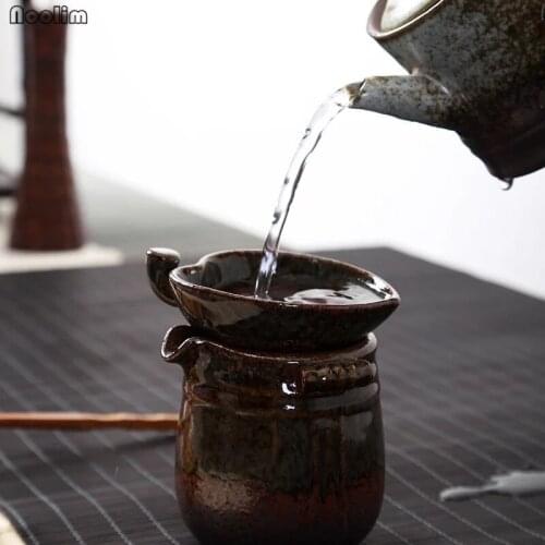 NOOLIM Porcelain Kiln Change Retro Leaf Shape Tea Leak Ceramic Teahouse Tools Irregular Filter Strainers Home Decoration