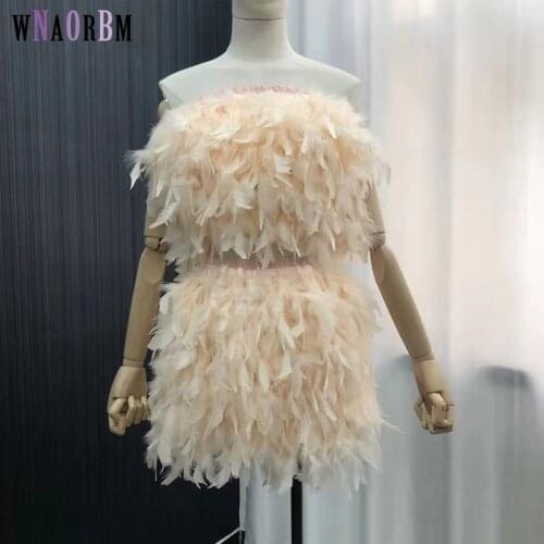 The latest 100% natural Turkey Feather bra underwear Turkey Feather short skirt womens fur coat Turkey has thick feathers