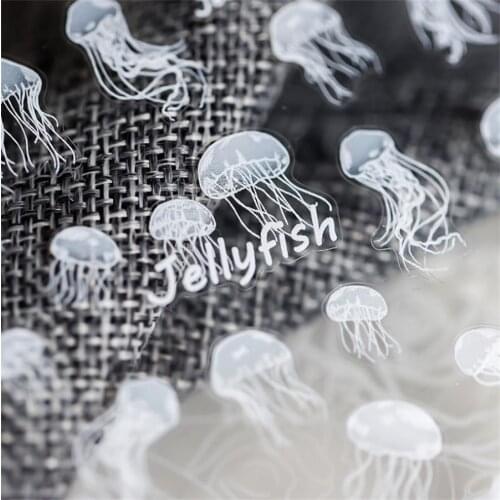 New 3D Bohemia Self-Adhesive White Color Jellyfish Design Stripe Nails Stickers Acrylic Decorations Manicure