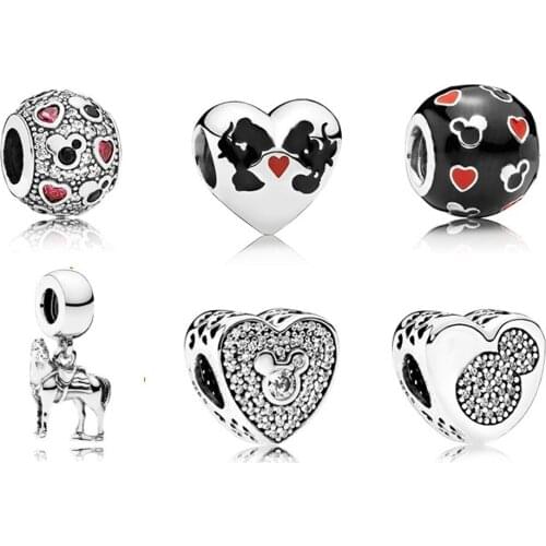 NEW 100% 925 Sterling Silver Charm Piercing Heart Hollow Crystal Fit European Women DIY Bracelet Bead Factory Wholesale