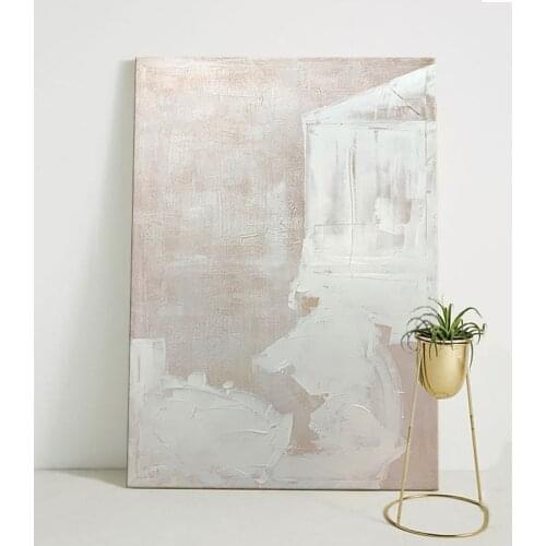 Pure Color Hand-Painted Abstract Oil Painting Decoration Nordic Light Luxury Villa Painting