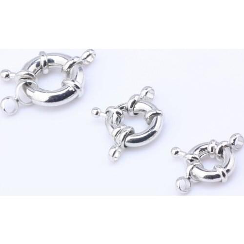 OlingArt 11mm/13mm/15mm 12pcs/lot Bracelets Steering Wheel Copper Plating Metal Color DIY Clasps Buckle Hooks Jewelry making