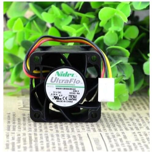 Original Authentic NIDEC 40*40*28mm 4CM DC 12V 0.24A W40S12BS8AB5-52 3 Line Violent Cooling Fan