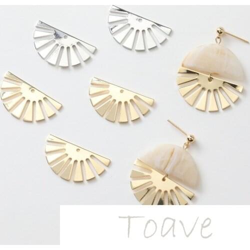 Gold-clad copper plated real gold color-preserving fan pendant diy earrings hand-made material accessories