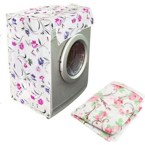Flower Pattern Thicker Waterproof Durable Washing Machine Zippered Dust Cover Random Color #05