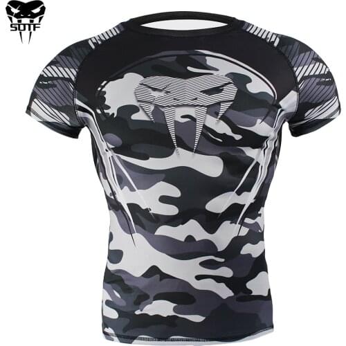 SOTF Chinese Dragon Camouflage Exercise Breathable Wear MMA Boxing jerseys tiger muay thai rashguard jiu jitsu t shirt mma sauna