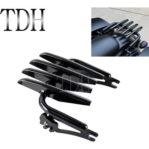Black Motorcycle Detachable Two-up Tour Pack Stealth Luggage Rack For Harley Touring Road King Street Glide Custom FLHR 09-16