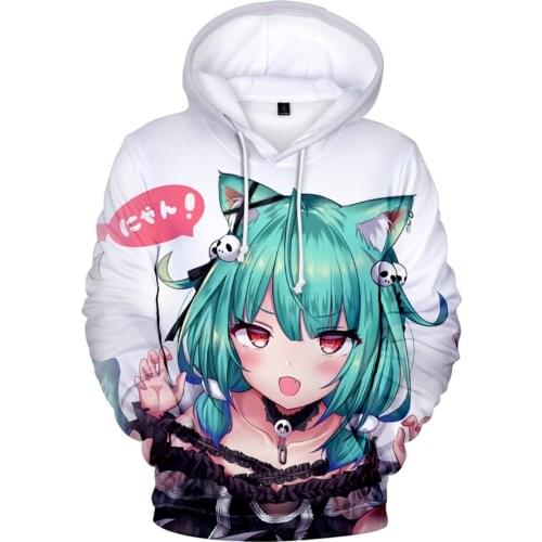 Kawaii Anime HOLOLIVE VTuber Uruha Rushia 3D Hoodie Boy Girls Autumn Winter Sweatshirts Hot Sale Kids Clothes Youthful Cute Tops