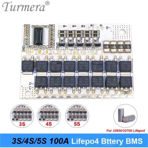 Turmera 3S 4S 5S 10.8V 14.4V 18V 100A 32650 32700 Lifepo4 Battery Balance BMS for Uninterrupted Power Supply and 12V Car Battery