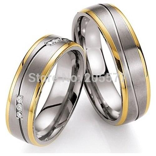 High end custom tailor titanium engagement wedding bands rings Sets