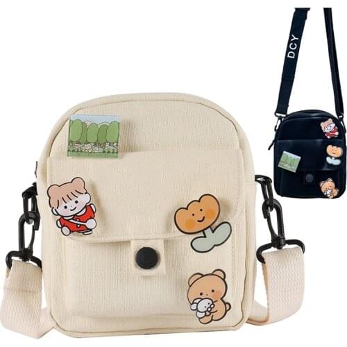 Women Crossbody Bags Fashion Female Shoulder Bags Wild Cartoon Messenger Bags Canvas wallet Unisex School Bag Students Handbags