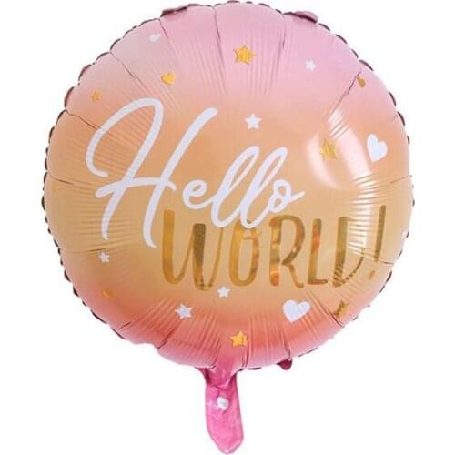 1pcs 22inch 4D Hello world Aluminum film Balloon wedding kids Birthday Party Decor Inflatable air Balloon Baby Shower toys