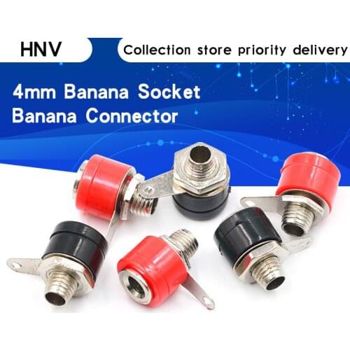 10PCS/LOT 4mm Banana Socket Jack For Banana Plug Terminal Connector Black Red