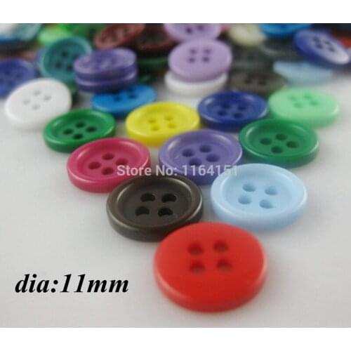 100Pcs 11mm Random Mixed Assort Buttons Resin Painting Sewing Buttons Flatback Scrapbook Appliques