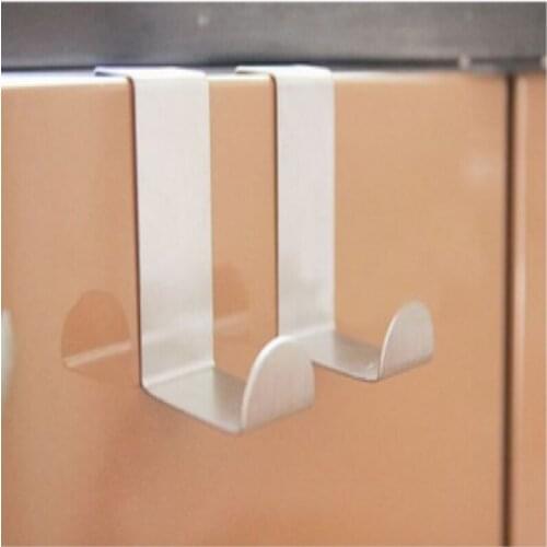 2Pcs Stainless Steel Self Home Kitchen Wall Cabinet Door Pothook Holder Organizer Storage Holders & Racks Organization
