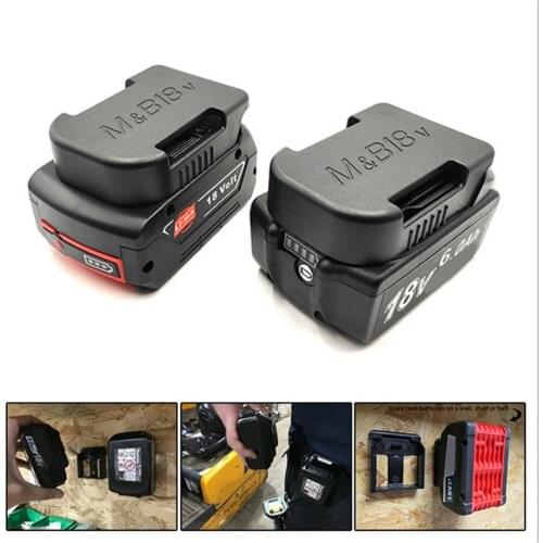 2 In 1 Universal 14.4V/18V Lithium Battery Storage Rack Bracket Seat Slot Belt Suspension Buckle 5 Sets Bracket for Makita Bosch